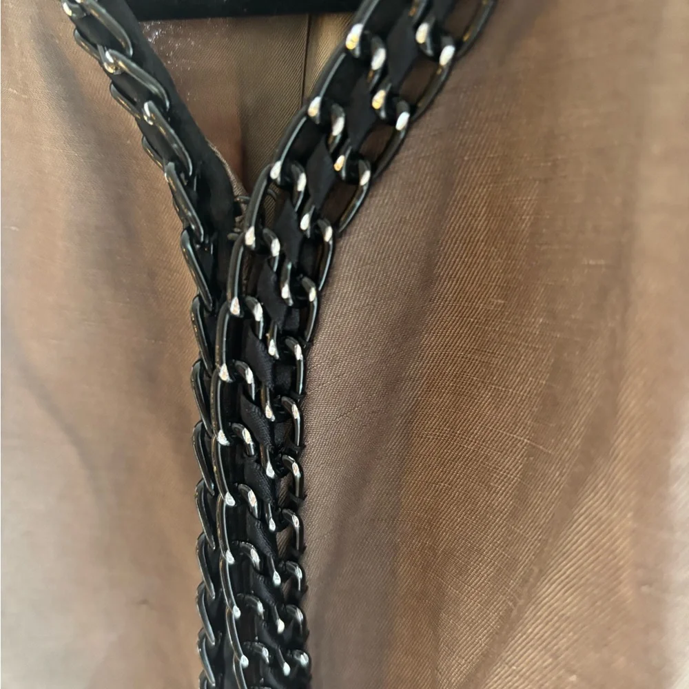 Sandro | Brown Blazer with Black Chain - Picture 4 of 6